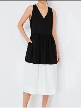 POMANDER PLACE Tuckernuck Midi Black and White Dylan Dress Sz Small NWOT